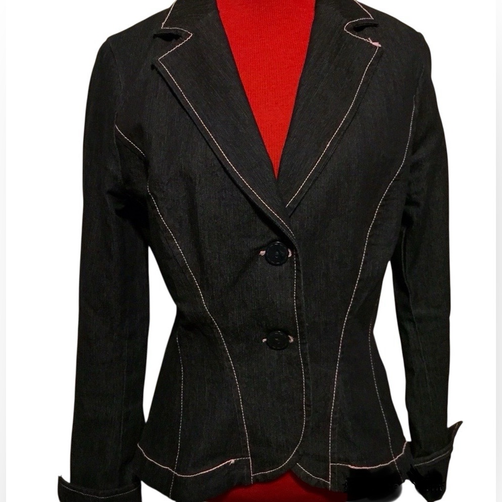 Nicole Miller Pink Stitching Lightweight Jacket